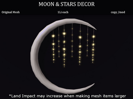 Second Life Marketplace - LOVE SUPERSTORE - MOON & STARS DECOR